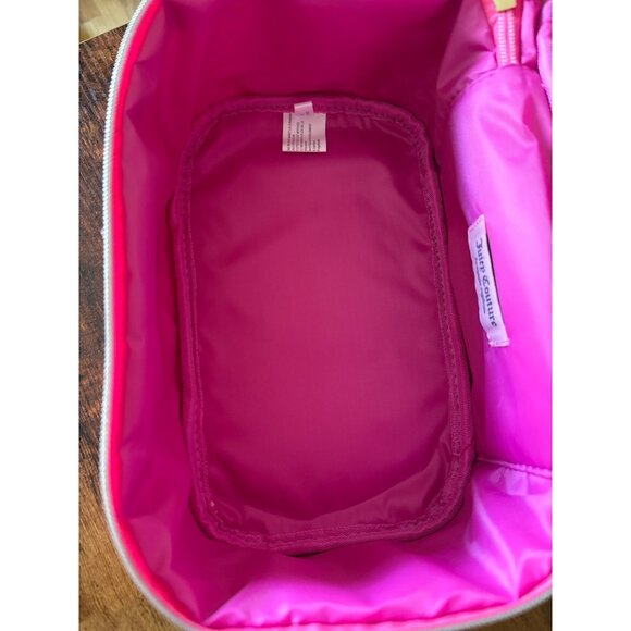 Juicy Couture Pink Velour Vanity Bag Cosmetic Case With Gold Logo - Picture 14 of 16